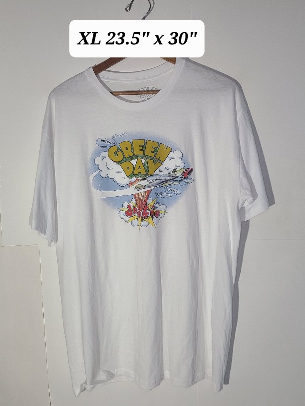 Green Day “Dookie” White XL Men's T-Shirt Punk/Pop Punk EUC
